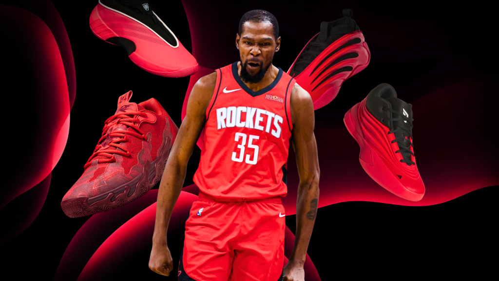 chaussures de basketball rouges